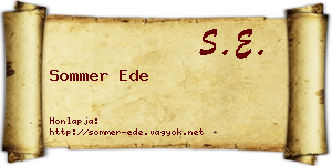 Sommer Ede névjegykártya